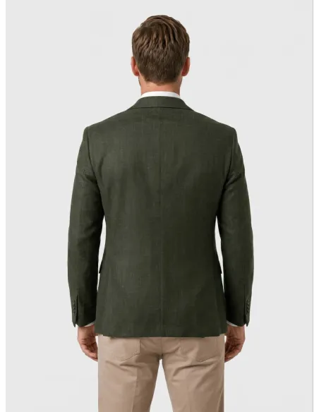 Blazer de Lana Marrón Liso
