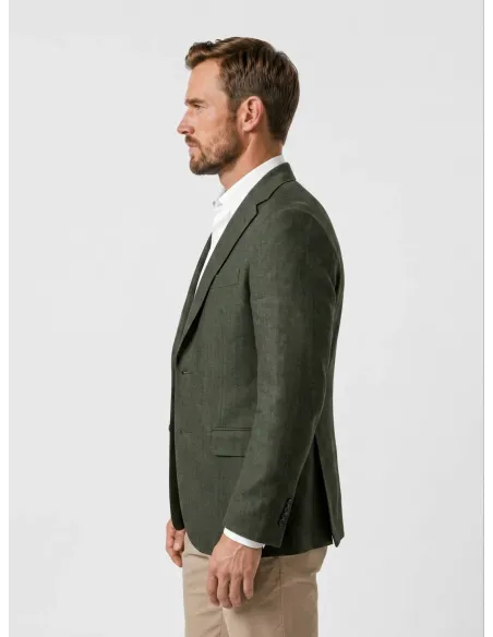 Blazer de Lana Marrón Liso