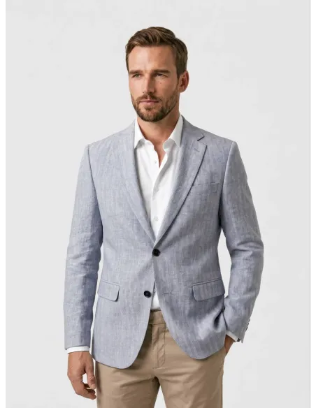 CAMEL PIED POULE BLAZER WITH SQUARE | JOHN TWEED TAILORED