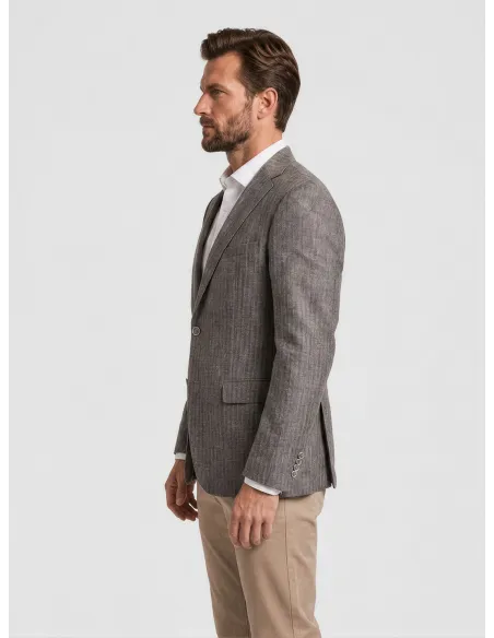 Blazer de Lã Espinha Castanha