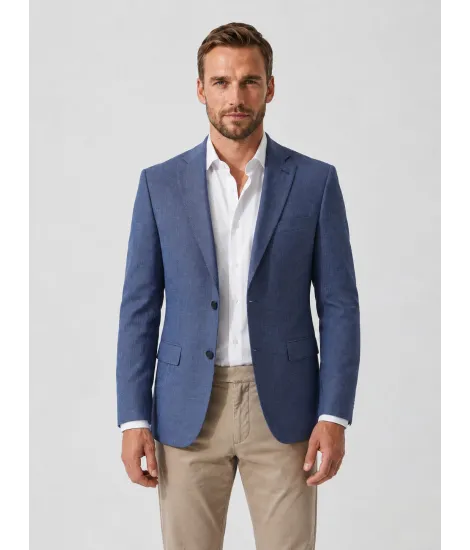 Blazer de Lã Olho Perdiz Azul