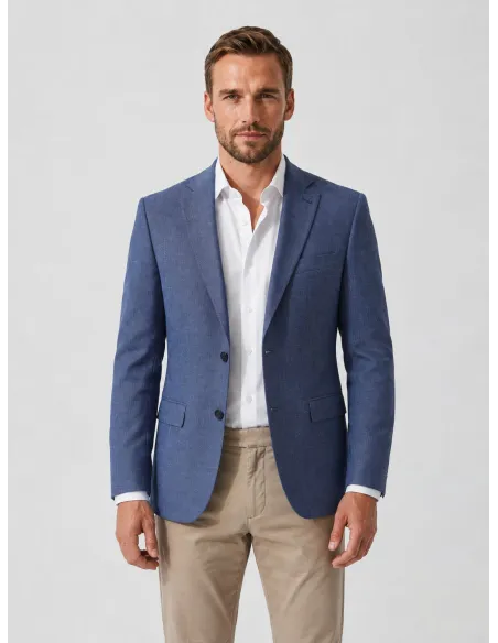 Blazer de Lã Olho Perdiz Azul