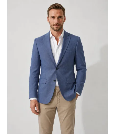 Blue Houndstooth Wool Blazer 2