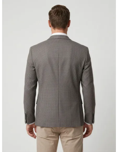 Blazer de Lã Pied Poule Castanho