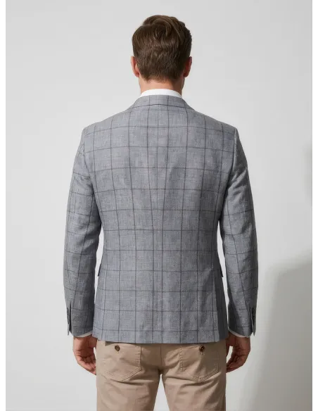 Blazer Algodão Janela Cinza