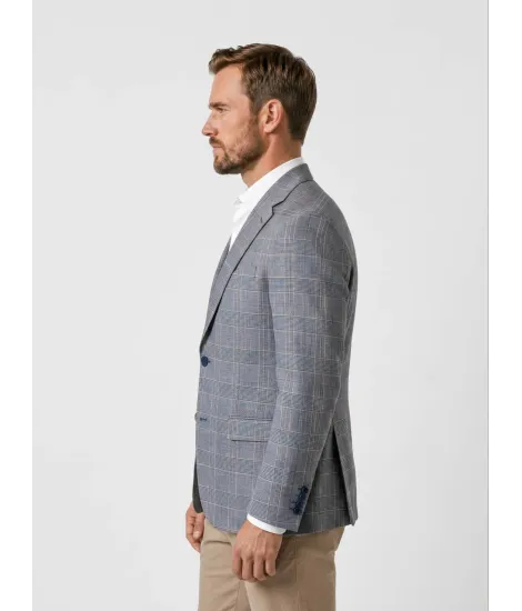 Blazer de Lã Príncipe de Gales Azul 2