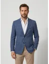 Blue Checked Linen Blazer