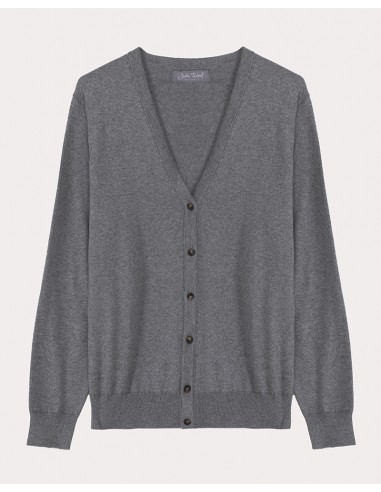 Grey Cotton/Cashmere Cardigan