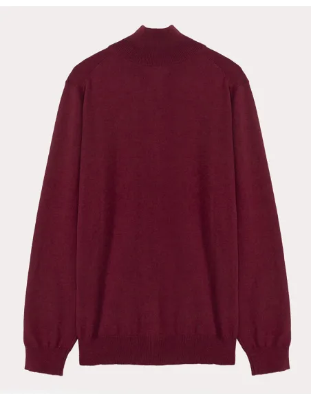 BORDEAUX COTTON/CASHMERE ZIP JACKET | JOHN TWEED TAILORED