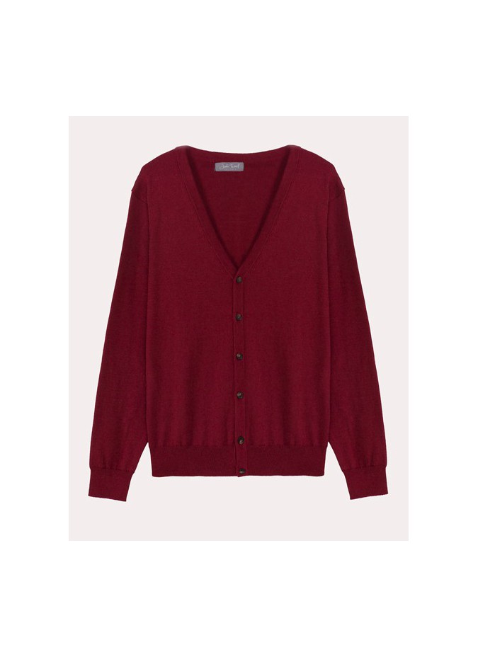 Cardigan de Algodão e Caxemira Bordeaux